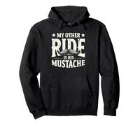 My Other Ride Is His Mustache Funny Biker and Mustache Lover Pullover Hoodie