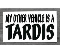 My Other Vehicle is A Tardis Bumper Sticker Decal for Car (Black)