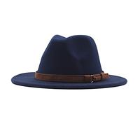 My Outstanding Orders Panama Classic Belt Fedora Hat Wool Hat Floppy Wide Buckle Womens Baseball Caps Hiking Hats for Men (Navy, One Size)