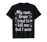 My Own Brain Tried to Kill Me But I Won - Value Graphic T-Shirt, Men, Black, M