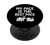 My Pace Is The Best Pace Snail Turtle Slow Unhurried Living PopSockets Adhesive PopGrip