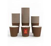 My Packaging 12oz Ripple Kraft Disposable Coffee Cups - Insulated Triple Wall Cups for Hot Drinks, Takeaway. Pack of 50