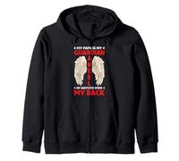 My Papa Is My Guardian Angel He Watches Over My Back - Zip Hoodie