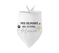 My Parents are Getting Married Wedding Announcement White Dog Bandana Wedding Engagement Photo Prop Triangle Pet Scarf Scarves Accessories for Dog Lovers Owner Gift
