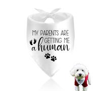 My Parents are Getting Me a Human Dog Bandana Pregnancy Announcement Pet Bandana for Dog Baby Gender Reveal Photo Prop Pet Accessories for Small Medium Large Dogs Triangle Scarf for Pet Lovers