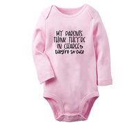 My Parents Think They're In Charge They Are So Cute Funny Romper Newborn Baby Bodysuit Infant Jumpsuit Kids Long Outfits