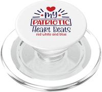 My Patriotic Heart Beats Red White And Blue PopSockets PopGrip for MagSafe