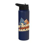 My Paycheck Loves Banjos Bluegrass Music Stainless Steel Insulated Water Bottle