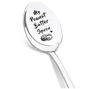My Peanut Butter Spoon, Engraved Spoon Mothers Day Gifts for Women, Stainless Steel Dessert Spoons Christmas Mom to be Gifts, Funny Tea Coffee Scoop Father Birthday Gift for Dad Men