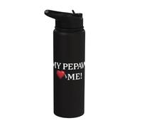 My Pepaw Loves (Heart Shape) me! Stainless Steel Insulated Water Bottle