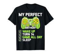 My Perfect Birthday Checklist Video Gamer 14th Birthday T-Shirt