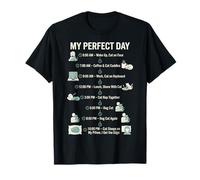 My Perfect Day Cat Schedule Funny Cat Lover Feline Life T-Shirt