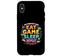 My Perfect Day EAT GAME SLEEP REPEAT - Gaming lover Case for iPhone X/XS
