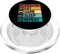 My Perfect Day Eat Game Sleep Repeat PopSockets PopGrip for MagSafe