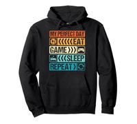 My Perfect Day Eat Game Sleep Repeat Video Gaming Lovers Pullover Hoodie
