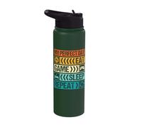 My Perfect Day Eat Game Sleep Repeat Video Gaming Lovers Stainless Steel Insulated Water Bottle