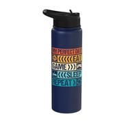 My Perfect Day Eat Game Sleep Repeat Video Gaming Lovers Stainless Steel Insulated Water Bottle