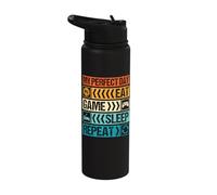 My Perfect Day Eat Game Sleep Repeat Video Gaming Lovers Stainless Steel Insulated Water Bottle