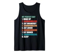 My Perfect Day Snowmobiling Funny Snowmobile Rider Tank Top