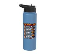 My Perfect Day Video Games Gamer Funny Halloween Stainless Steel Insulated Water Bottle