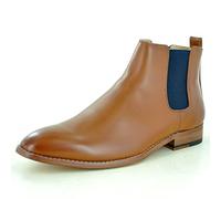 My Perfect Pair Mens Tan Leather Lined Slip On Casual/Formal Ankle Chelsea Boots (UK 12 / EU 46, Tan)