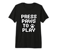 My Pet is My Player Two Retro Gamer Dog Cat Owner Buddy Premium T-Shirt