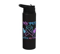 My Pet Saved My Life Suicide Emotional Support Cat Stainless Steel Insulated Water Bottle