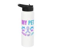 My Pet Saved My Life Suicide Emotional Support Paws Stainless Steel Insulated Water Bottle
