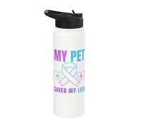 My Pet Saved My Life Suicide Prevention Emotional Support Stainless Steel Insulated Water Bottle