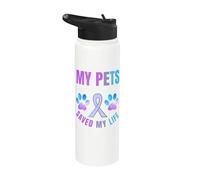 My Pets Saved My Life Suicide Prevention Emotional Support Stainless Steel Insulated Water Bottle
