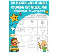 My Phonics and Alphabet, Coloring, CVC Words, and Word Families for Early Reading