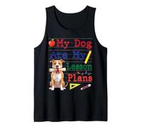 My Pitbull Dog Ate My Lesson Plans Funny Dad Mom Teacher Tank Top