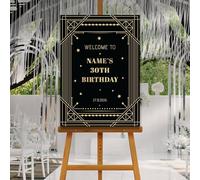 My Pixel Print Art Deco Wedding Welcome Sign, A1, A2, A3, A4, Glam, Event Decor