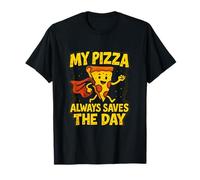 My Pizza Always Saves The Day Pizza Superhero Design T-Shirt