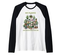 My Plants are Rooting for Me Funny Plant Gardening Lover Raglan Baseball Tee