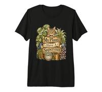 My Plants Have A Supervisor Cat Houseplant Humor Premium T-Shirt