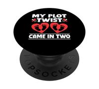 My Plot Twist Came In Two Twin Mom Mother PopSockets Adhesive PopGrip