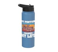 My Pontoon Changed My Life Boat Captain Pontoon Boating Stainless Steel Insulated Water Bottle