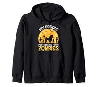 My Poodle Protects Me From Zombies Zip Hoodie