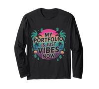 My Portfolio is Just Vibes Now - Funny Trader Vaporwave Long Sleeve T-Shirt