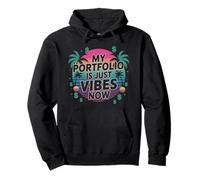 My Portfolio Is Just Vibes Now - Funny Trader Vaporwave Pullover Hoodie