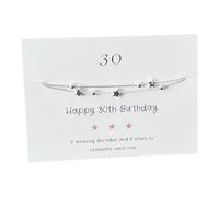 My Posh Shop 30th Birthday Sterling Silver Three Star Bracelet