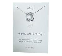 My Posh Shop 40th Birthday Sterling Silver Ring Necklace