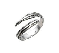 My Posh Shop Bohemian Sterling Silver Adjustable Feather Ring