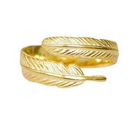 My Posh Shop Gold Plated Adjustable Feather Ring