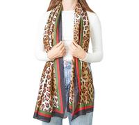 My Posh Shop Leopard Print Silk Scarf