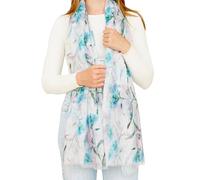 My Posh Shop Turquoise Hazy Flower Print Scarf