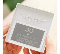 My Posh Shop Women's 50th Birthday Sterling Silver Five Ring Bracelet | Size: 20.5 cm My Posh Shop Silver 20.5 cm