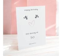 My Posh Shop Women's 50th Birthday Still Shining Sterling Silver Star Earrings My Posh Shop Silver One Size