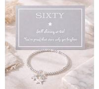 My Posh Shop Women's 60th Birthday Star Charm Bracelet in All Silver My Posh Shop Silver One Size